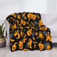 thumbnail image 4 of Throw Blanket for Couch Sofa and Bed, pumpkin halloween spider web Soft Plush Throw Blanket, Fuzzy Cuteness Comfy Warm Washable Flannel Blanket Throws for All Season, 4 of 8