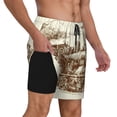 thumbnail image 3 of Picia Train pattern Mens Swim Trunks with Compression Liner Stretch Beach Shorts Quick Dry with Zipper Pockets No-Chafing Board Shorts-Small, 3 of 9