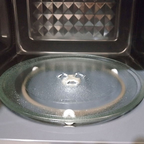 WEUVEB Microwave Glass Plate Turntable Roller Ring Light Yellow for Steady Heating