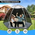 thumbnail image 5 of Screen House Room-Camping Tent-Outdoor Canopy- Porosity -Sun Shade Hexagon Shelter Mesh Walls Not Waterproof 8'x7' (Beige (with Floor mat)) (Beige), 5 of 7