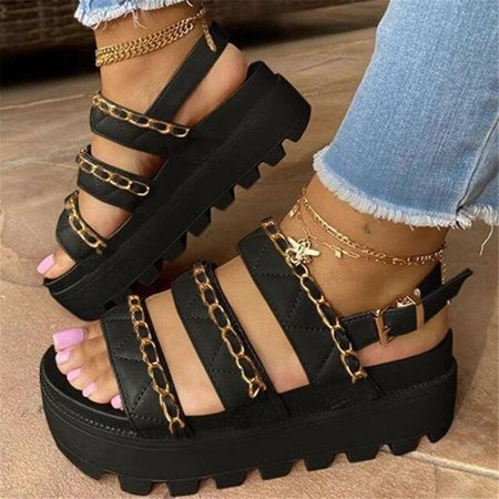 

Wedges Shoes For Women High Heels Sandals Summer Shoes Thick Bottom Flip Flop Chaussures Femme Platform Sandals Plus Size 35-43