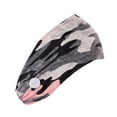 thumbnail image 5 of SPRING PARK 2PCS Flower Camouflage Sweatband Sports Buttons Headband Stretch Elastic Women Yoga Running Hair Band, 5 of 8