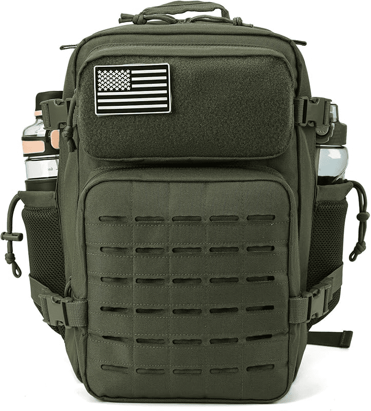 25L/45L Durable Nylon Hiking Backpack for Men, Multi-Day Camping & Travel Backpack with MOLLE System & Side Bottle Pockets
