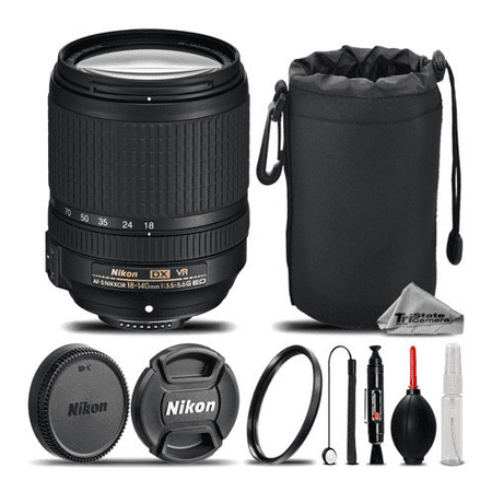 Nikon AF-S DX NIKKOR 18-140mm f/3.5-5.6G ED VR Lens For D3200, D3300, D5000, D5100, D5200, D5300, D5500, D7000, D7100 Nikon Digital SLR. All Original Accessories Included - International