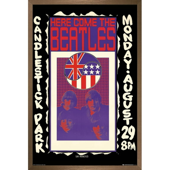The Beatles - Candlestick Park Wall Poster, 22.375" x 34" Framed