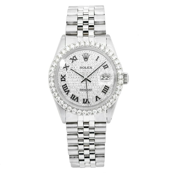 Pre-Owned Rolex Datejust 16014 36 mm White Diamond Dial Stainless Steel Jubilee Bracelet Men’s Watch