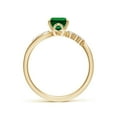thumbnail image 2 of ANGARA Lab Grown 1.5 Ct Vintage Style Emerald Bypass Shank Engagement Ring for Women in 14K Yellow Gold (Size-8x6mm) | May Birthstone, Anniversary, Jewelry Gift for Women | Lab-Grown Emerald Ring, 2 of 9
