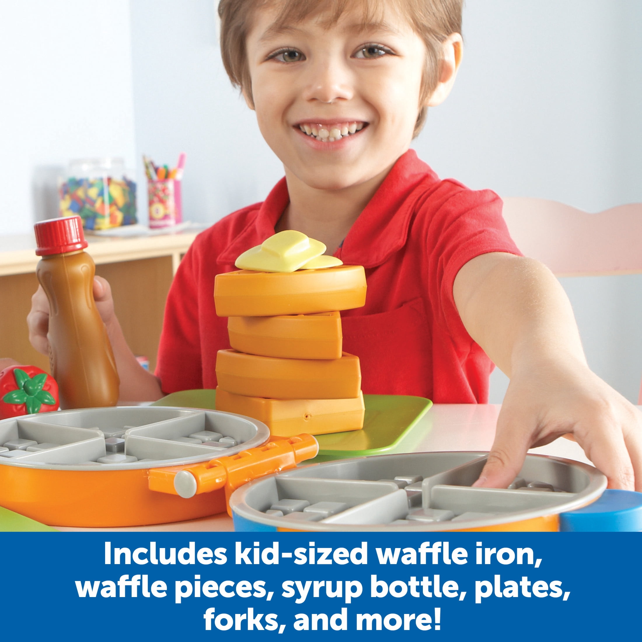Learning Resources New Sprouts Waffle Time - Play Food Kitchen , Ages 18 + Months