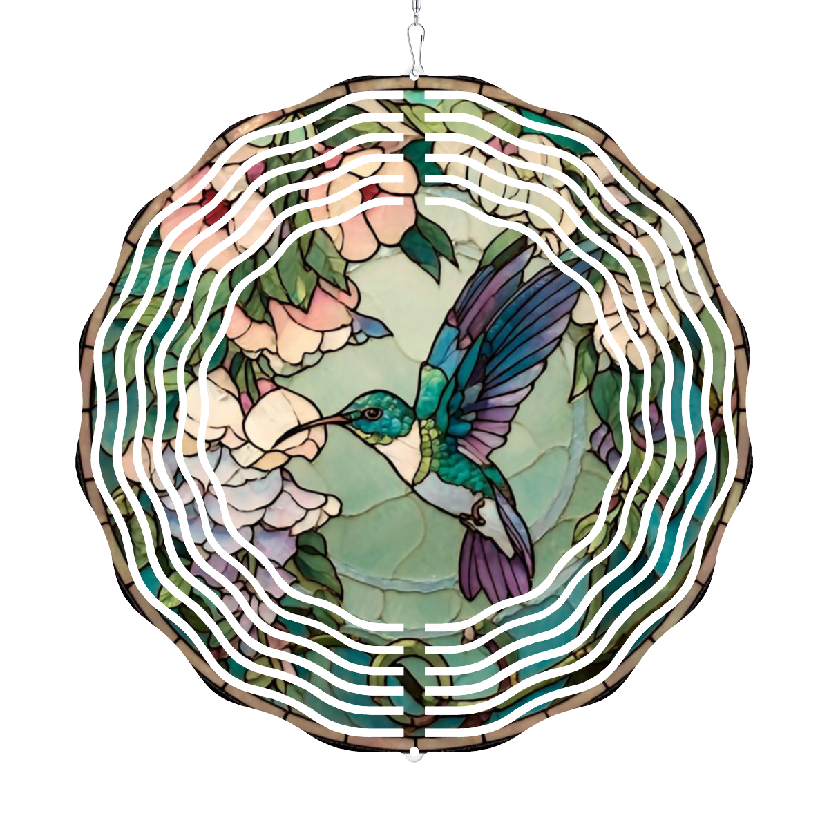 Hummingbird Wind Spinner for Garden Patio Decor 10×10 Inch Rotating Wind Chime Hanging Ornaments Outdoor Hanging Metal Art Ornament Perfect Gift for Mom Friends Bird Lovers & Garden