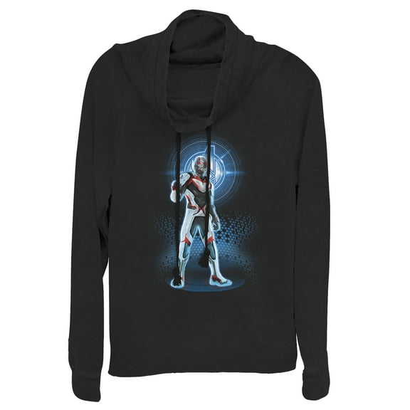 Junior's Marvel Avengers: Endgame Ant-Man Quantum Ready  Cowl Neck Sweatshirt Black 2X Large