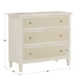thumbnail image 2 of Weston Home Erro Adult Linen Face 3-Drawer Wood Dresser, White, 2 of 9