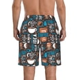 thumbnail image 3 of KLL Coffee Lover Print Men's Casual Summer Beach Shorts Hawaiian Shorts with Pockets-Large, 3 of 5