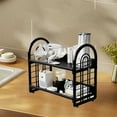 thumbnail image 4 of 2-Tier Plastic Storage Shelf Organizer Rack for Kitchen Bathroom Countertop, Space Saving Shelving Unit, 4 of 6