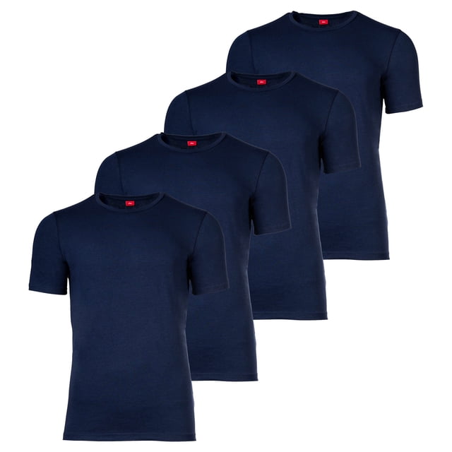 s.Oliver Camiseta para hombre, 4-Pack - Básica, Cuello redondo, Liso Marina S (Small)