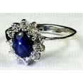 thumbnail image 2 of JewelryLoversZone Star Sapphire Ring 925 Sterling Silver Blue Gemstone Anniversary Ring Stunning Star Design Jewelry Gift for Her Gold 10, 2 of 4