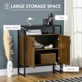 thumbnail image 4 of HOMCOM Buffet Cabinet, Glass Tabletop Accent Sideboard with Storage Cabinet and Open Shelf, Console Table for Living Room, Kitchen, Entryway, Brown, 4 of 10