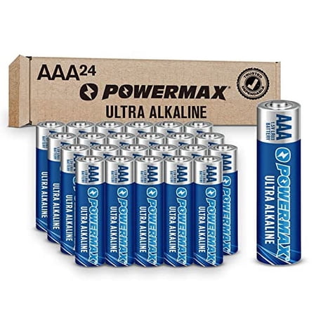 Powermax 24-Count AAA Batteries, .. Ultra Long Lasting Alkaline .. Battery, 10-Year Shelf Life, .. Reclosable Packaging