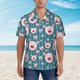 thumbnail image 2 of Fotbe Funny Pig Faces Camisa Hawaiana para Hombre Unisex – Camisa Casual de Verano con Botones de Manga Corta de Algodón y Lino,3X-Large, 2 of 7
