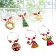 thumbnail image 4 of Lanytaeo 6PCS Christmas Style Set Wine Glass Charms with Rings Wire Drink Markers Party Supplies Earrings, 4 of 7