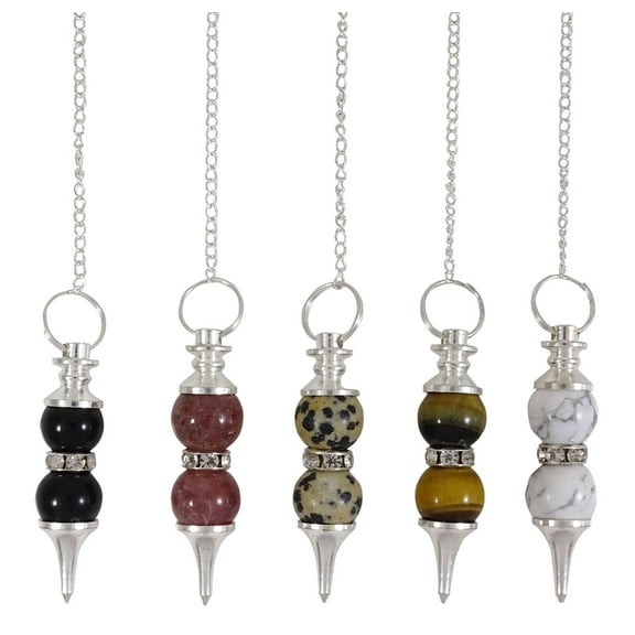 Harmonize Double Ball Stone Sphere Pendulum Dowsing Reiki Healing Crystal Spiritual Gift - 5 Pieces