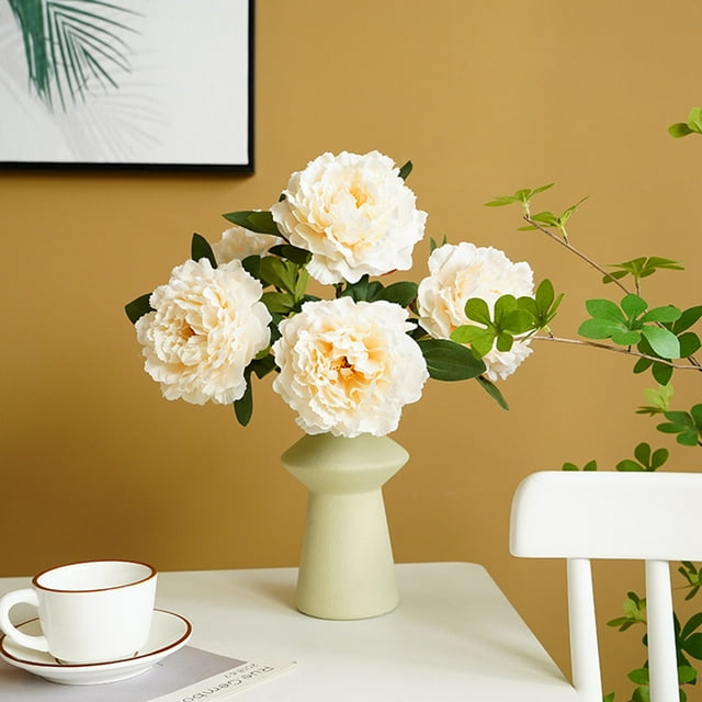 YAOMOBB Home Decoration Detailed Curly Velvet Peony Artificial Flower for Hotel Layout