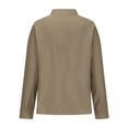 thumbnail image 7 of FRSASU Womens Tops Long Sleeve V Neck Loose Solid Color Casual Beach Pullover Shirts Khaki, 7 of 7