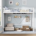 thumbnail image 3 of Heavy Duty Twin Loft Bed with Safety Guard Rails, Space Saving Steel Loft Bed with Metal Slats Support, No Box Spring Needed, Easy Assembly, White Gray or Black, 3 of 6