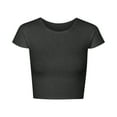 thumbnail image 3 of Bovxnpu Summer Short Sleeve T Shirts Pullover Top Undershirt Crew Neck Basic Soft Comfortable Summer Tops (Women's or Women's Plus), 3 of 4