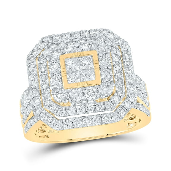 10kt Yellow Gold 2 Cttw Diamond Bridal Wedding Engagement Anniversary Ring, Women Size: 5-9