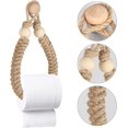 thumbnail image 2 of Rope Towel Rack Bathroom Paper Holder Toilet Paper Roll Holder Retro Jute Rope Wooden Towel Rack for Room Kitchen, 2 of 5