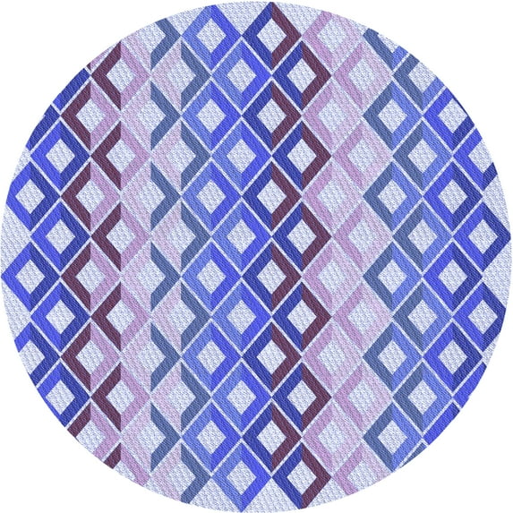 Ahgly Company Machine Washable Indoor Round Transitional Periwinkle Purple Area Rugs, 8' Round
