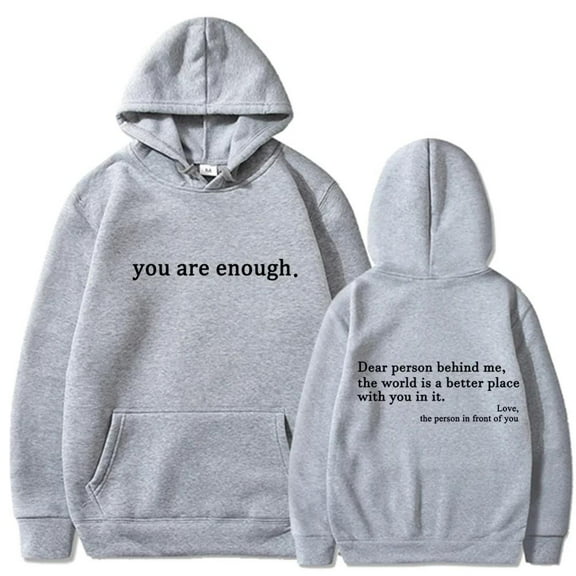 Fun Letter Print Men Hooded Dear Person Behind Me The World Is A Better Place Hoodie Sweatshirts Unisex Pullovers Clothing