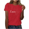 thumbnail image 6 of Ounisa Valentines Shirts for Women: Cute Love Heart Shirt Valentine T Shirt Red Short Sleeve Casual Hearts Tops, 6 of 8