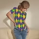 thumbnail image 3 of Balery Mardi Gras Body de cuello redondo de manga corta para mujer Tops de manga corta Tops básicos-X-Large, 3 of 7