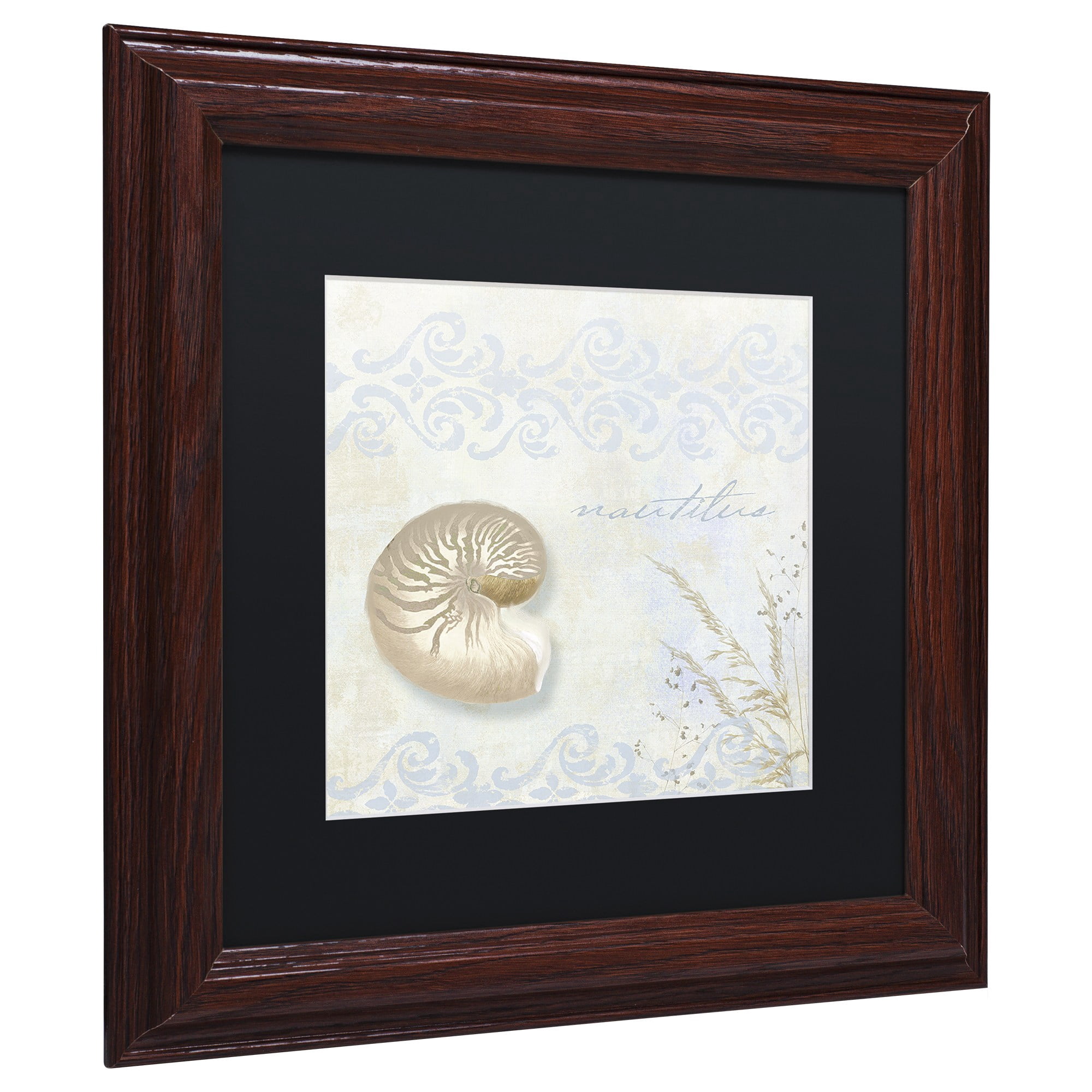 Trademark Fine Art "She Sells Seashells I" Canvas Art by Color Bakery, Black Matte, Wood Frame