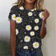 thumbnail image 5 of Tops de Ajuste Suelto para las Mujeres Impreso Manga Corta Suéter Camiseta Cuello Redondo Blusa Casual, Top de Moda para el Uso Diario Y las Salidas, 5 of 6