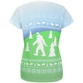 thumbnail image 2 of Ugly Christmas Sweater Bigfoot Sasquatch Yeti All Over Womens T Shirt Multi MD, 2 of 2