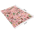 thumbnail image 4 of Pink Christmas Santa Pattern Blanket,Comfortable Soft Flannel Throw Blanket,All Season,Warm Lightweight Blankets for Sofa Bed Couch Living Room Chair,40"x50", 4 of 4