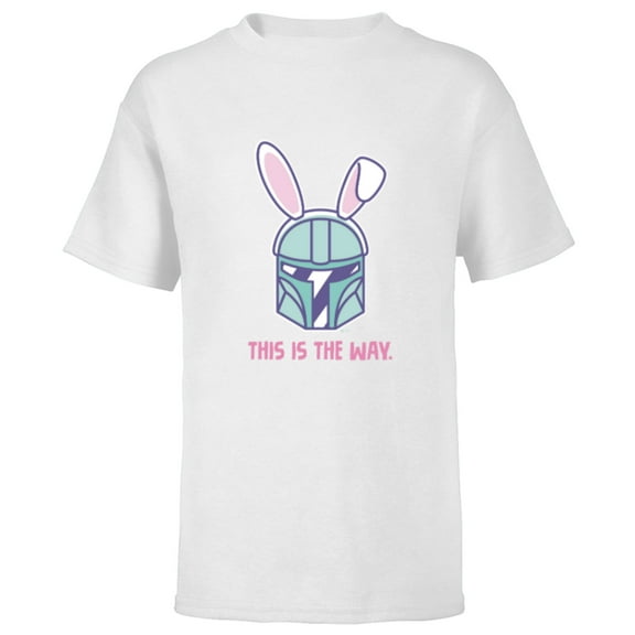 Star Wars The Mandalorian Easter Bunny Ears This is the Way - Short Sleeve T-Shirt for Kids - Customized-White