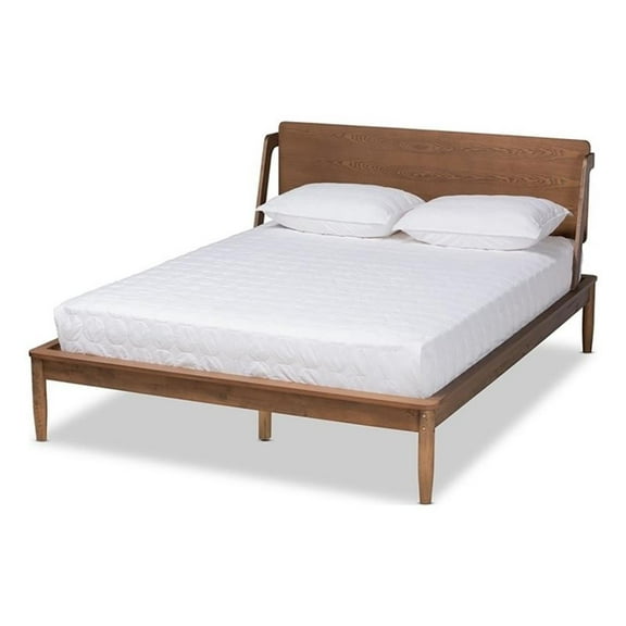 Bowery Hill Modern Wood Full Size Platform Bed in Ash Walnut