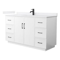 Elan TK 60" White Single Vanity & White Cultured Marble Top & Black Trim