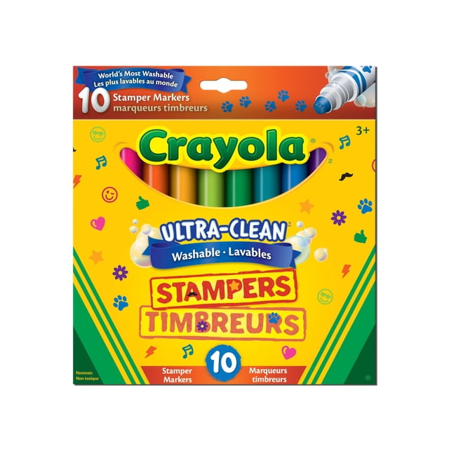Marcadores Stampers Crayola Ultraclean, lavables, 10 unidades por paquete
