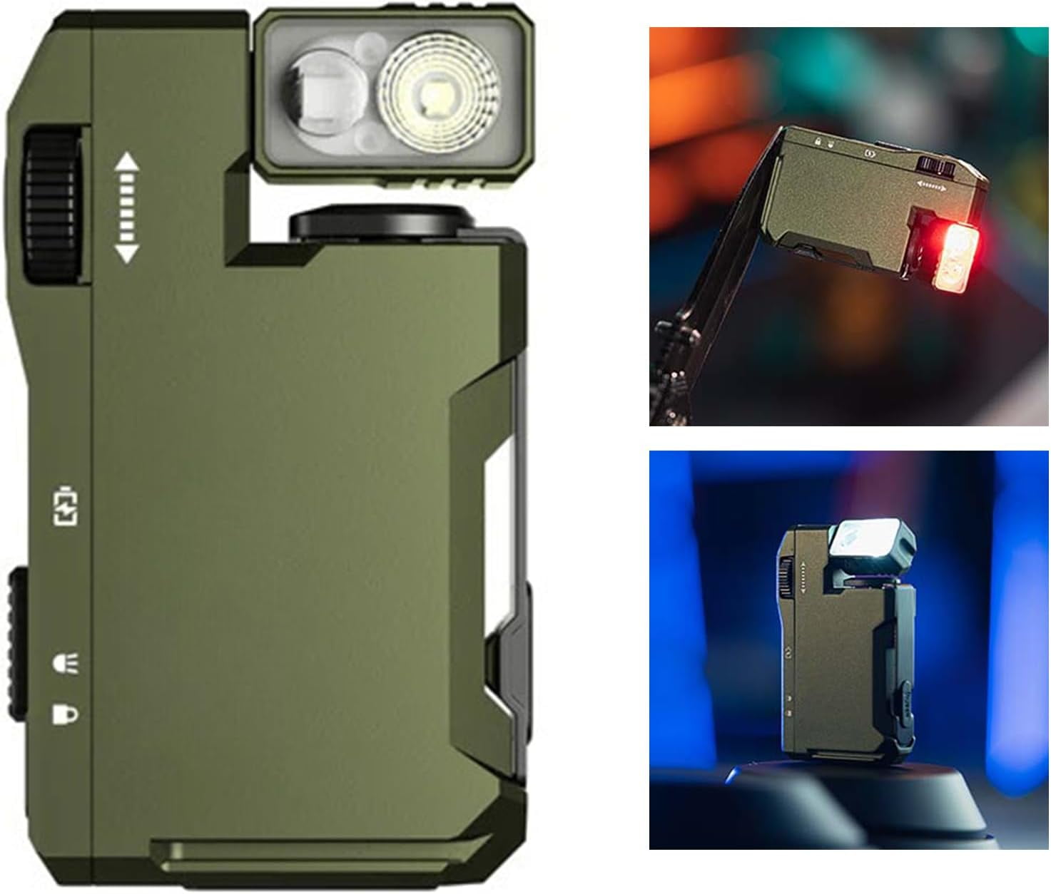 Pocket-Sized Led Light - 400 Lumens Magnetic Mini Flashlight, USB-C, Magnetic Clip, Great for Gear Bag, Rechargeable EDC Flashlight with 180° Rotation & Dual Light 2PCS