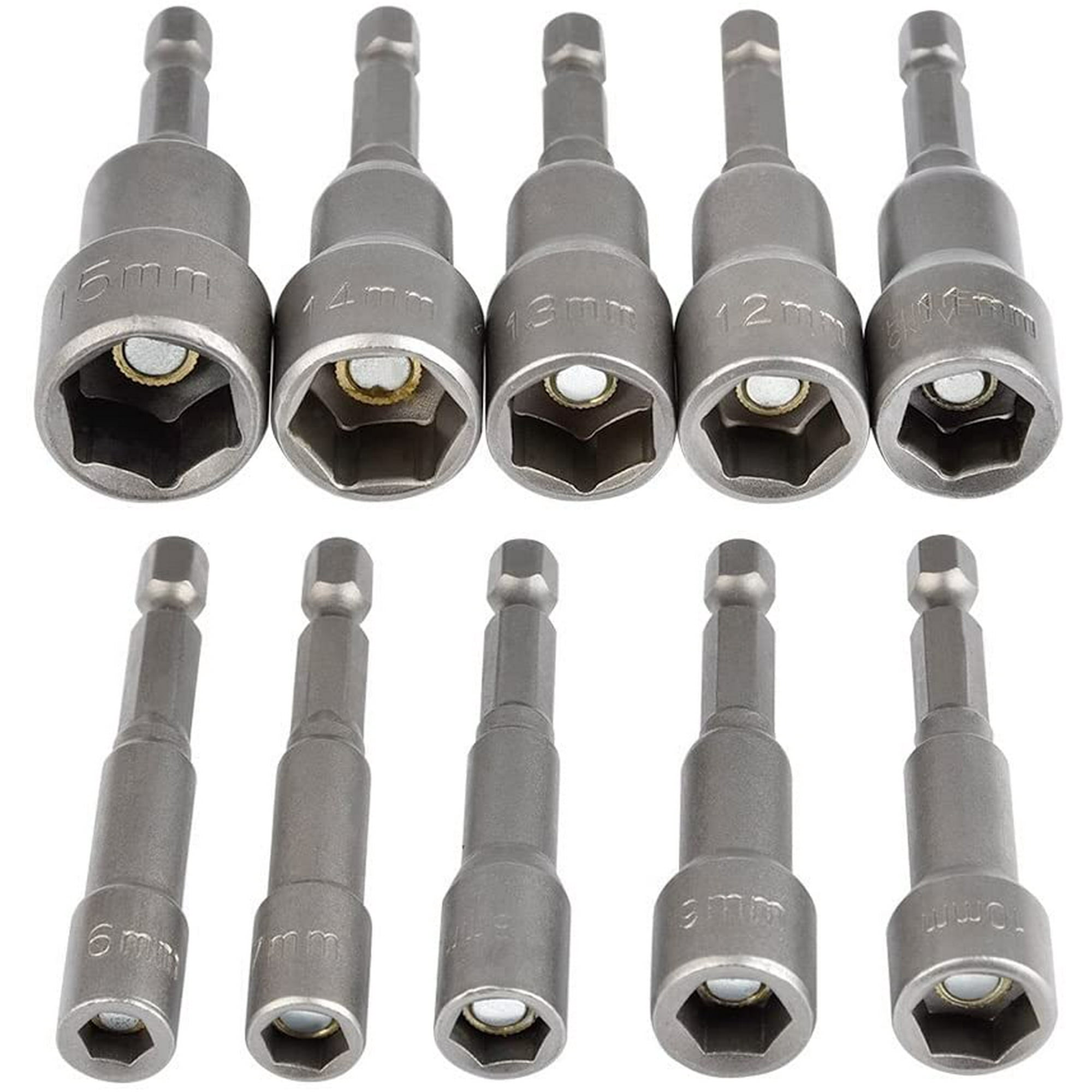 10 Pièces Douille Visseuse Magnétique 6mm -19 mm Adaptateur