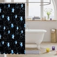 thumbnail image 3 of Manfei Twinkling Stars Print Shower Curtain 72Wx72L,Boys Friendly Style Bathroom Curtain,Blue Black, 3 of 5