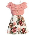 thumbnail image 1 of Big Girl 3 Pieces Ruffle Top Skirt Necklace Summer Clothing Skirt Set Outfit Outfit Dusty 10 JKS 2130S BNY Corner, 1 of 4