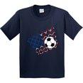 thumbnail image 3 of Inktastic Soccer Ball, Net with American Flag Colors Youth T-Shirt, 3 of 5
