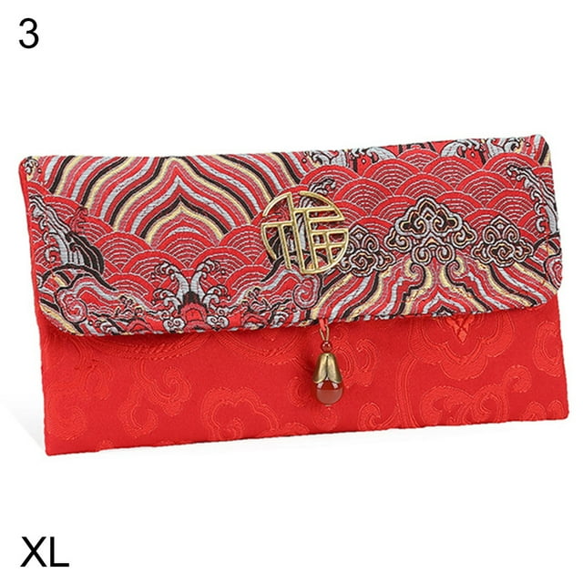 Chinese Style Lucky Money Bag Cloth Floral Red Envelope Pocket New Year Packet