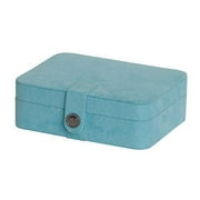 mele & co. giana plush fabric jewelry box with lift out tray (aqua)