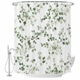 thumbnail image 2 of Shower Curtains for Bathroom, Sage Green Botanical Waterproof Fabric Shower Curtain, Eucalyptus Sprigs Watercolor Decorative Bathroom Curtain for Bathtub, 72"x84", No Hooks Included, 2 of 9